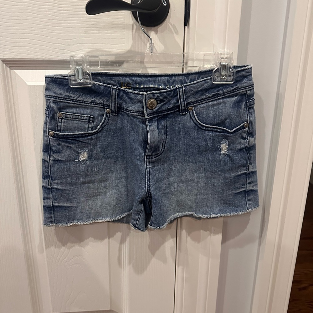 LC Lauren Conrad Distressed Blue Jean Shorts